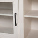 White Wash |#| Classic TV Stand for up to 80" TVs-Glass Fronted Doors-Modern White Wash Finish