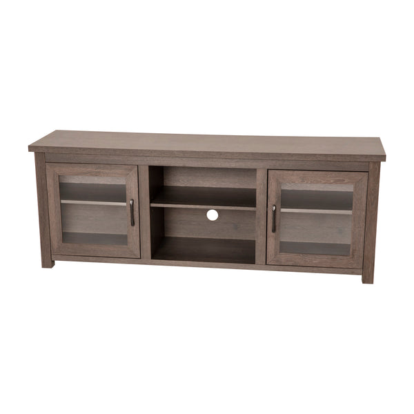 Black Wash |#| Classic TV Stand for up to 80" TVs-Glass Fronted Doors-Modern Black Wash Finish