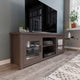 Black Wash |#| Classic TV Stand for up to 80" TVs-Glass Fronted Doors-Modern Black Wash Finish