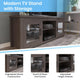 Black Wash |#| Classic TV Stand for up to 80" TVs-Glass Fronted Doors-Modern Black Wash Finish