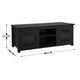 Black |#| Classic TV Stand for up to 80" TVs-Glass Fronted Doors-Modern Black Finish