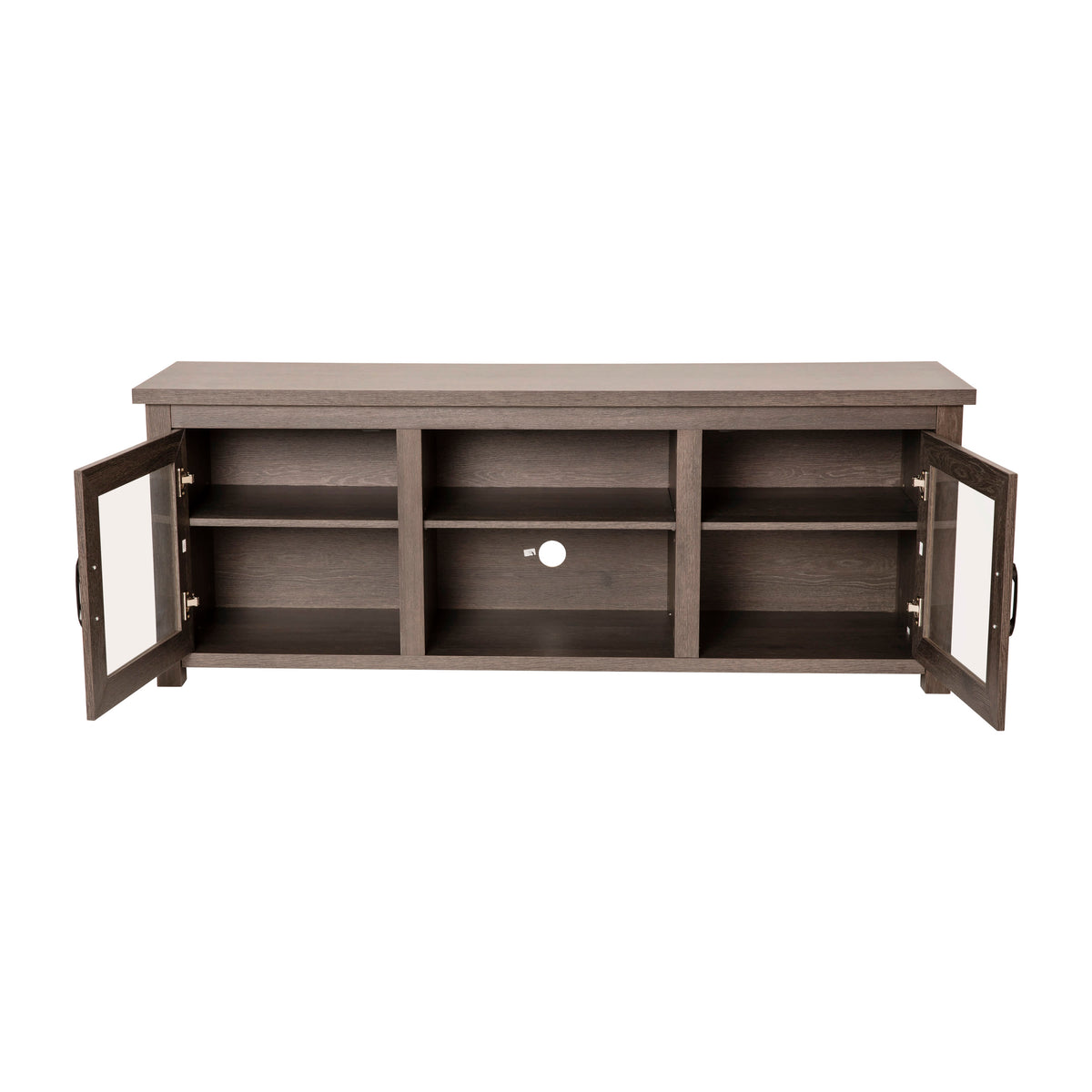 Black Wash |#| Classic TV Stand for up to 80" TVs-Glass Fronted Doors-Modern Black Wash Finish