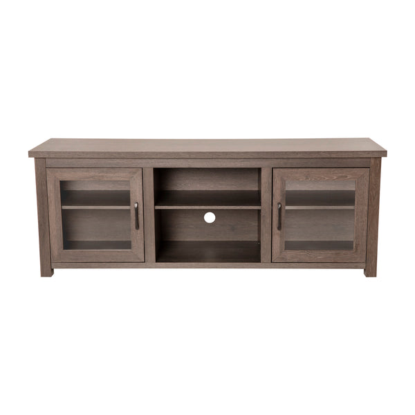 Black Wash |#| Classic TV Stand for up to 80" TVs-Glass Fronted Doors-Modern Black Wash Finish