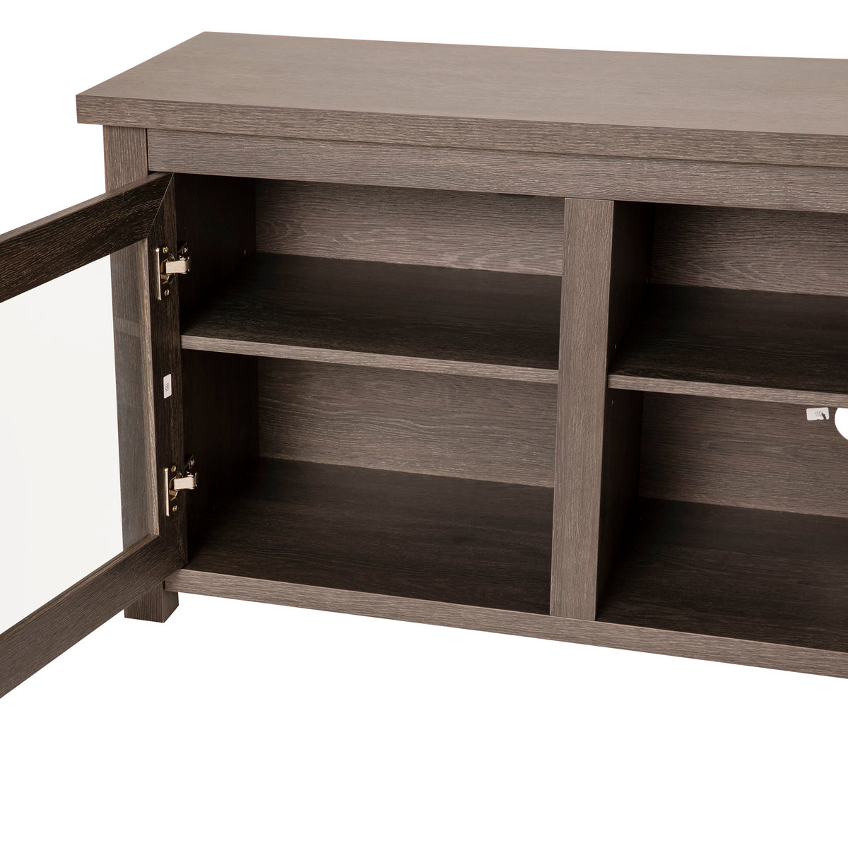 Black Wash |#| Classic TV Stand for up to 80" TVs-Glass Fronted Doors-Modern Black Wash Finish