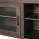 Black Wash |#| Classic TV Stand for up to 80" TVs-Glass Fronted Doors-Modern Black Wash Finish