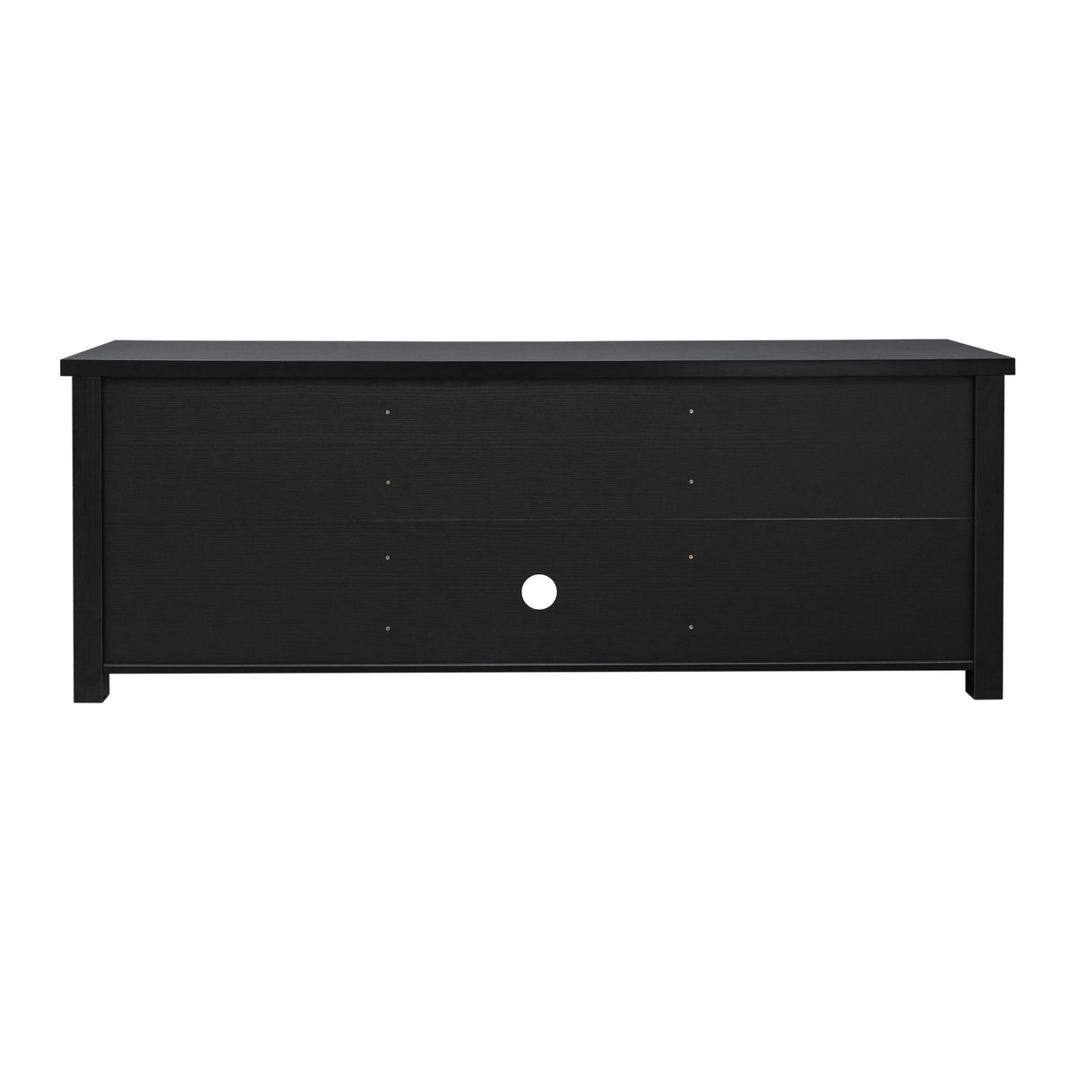 Black |#| Classic TV Stand for up to 80" TVs-Glass Fronted Doors-Modern Black Finish