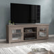 Gray Wash Oak |#| Classic TV Stand up to 80" TVs-Glass Fronted Doors-Modern Gray Wash Oak Finish