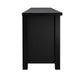 Black |#| Classic TV Stand for up to 80" TVs-Glass Fronted Doors-Modern Black Finish