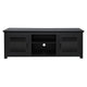 Black |#| Classic TV Stand for up to 80" TVs-Glass Fronted Doors-Modern Black Finish