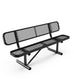 Sigrid Outdoor Bench with Backrest, Commercial Grade Expanded Metal Mesh Seat and Backrest and Steel Frame with Ground Anchors