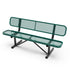 Sigrid Outdoor Bench with Backrest, Commercial Grade Expanded Metal Mesh Seat and Backrest and Steel Frame with Ground Anchors