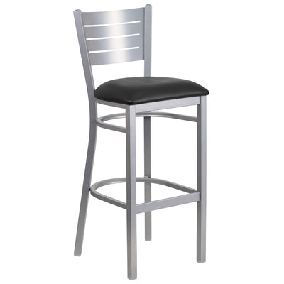 Slat Back Metal Restaurant Barstool - View 2