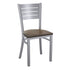 Silver Slat Back Metal Restaurant Chair