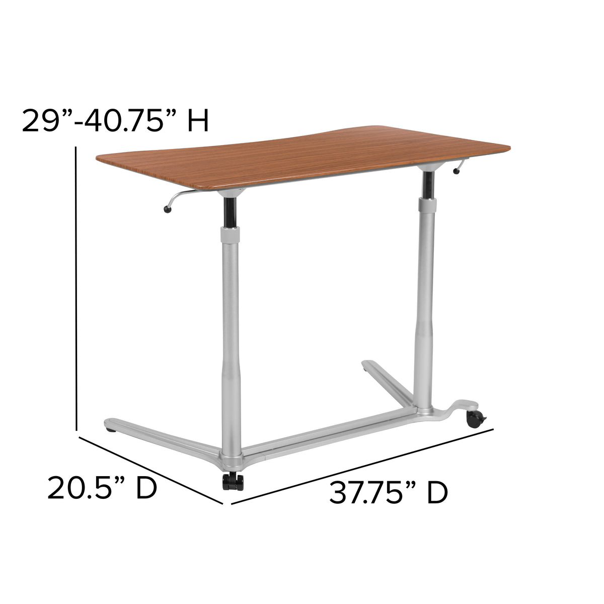 Cherry |#| Cherry Sit-Down, Stand-Up Ergonomic Computer Desk - Standing Desk