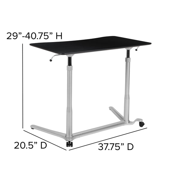 Black |#| Black Sit-Down, Stand-Up Ergonomic Computer Desk - Standing Desk