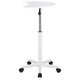 White |#| White Sit to Stand Mobile Laptop Computer Desk - Portable Rolling Standing Desk