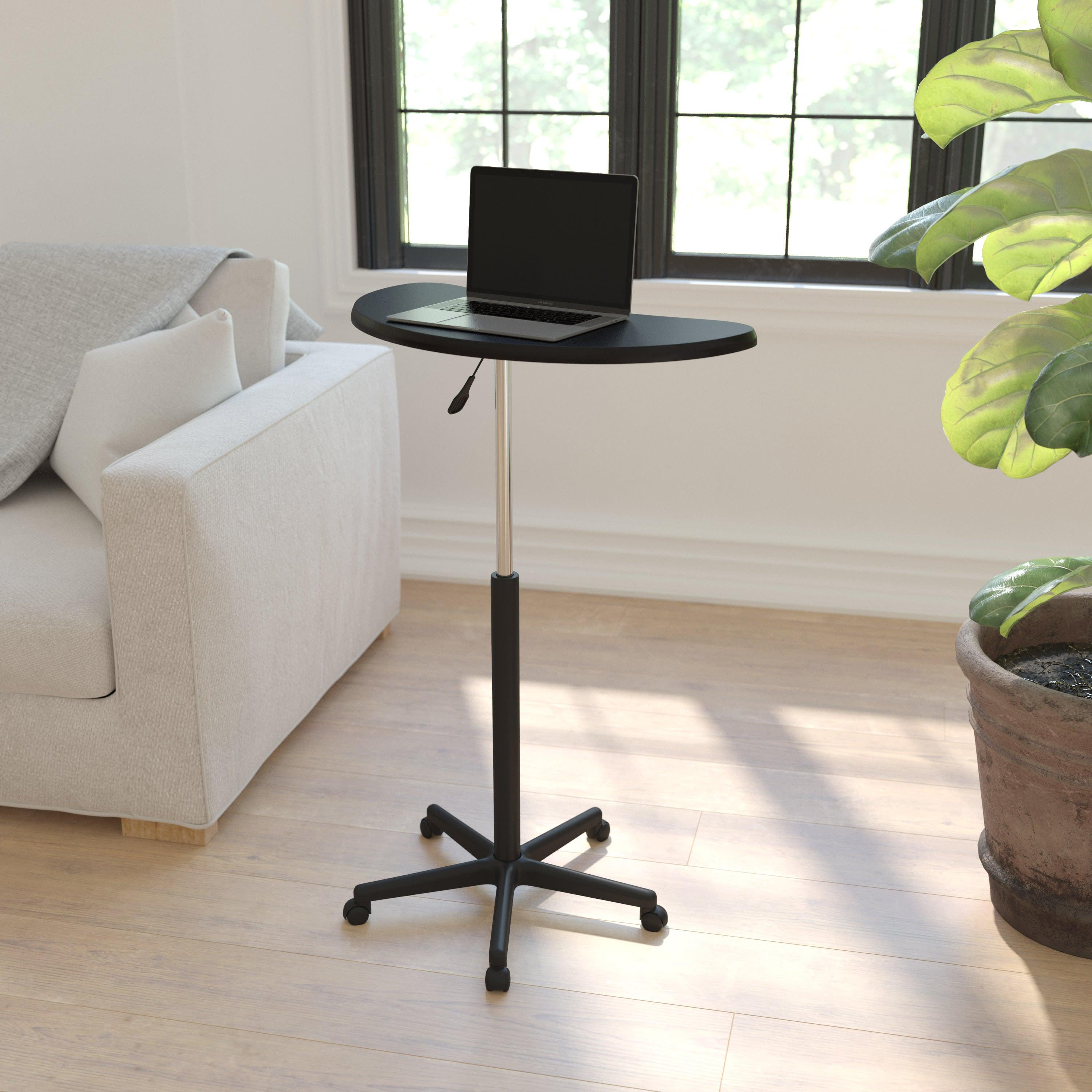 Portable computer table on wheels deals