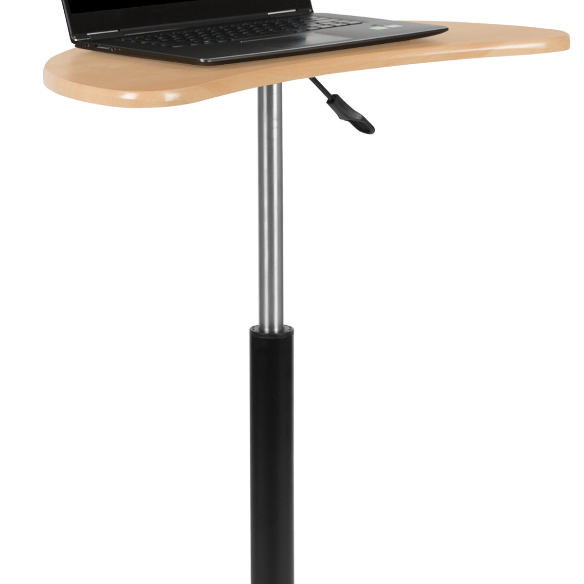 Maple |#| Maple Sit to Stand Mobile Laptop Computer Desk - Portable Rolling Standing Desk