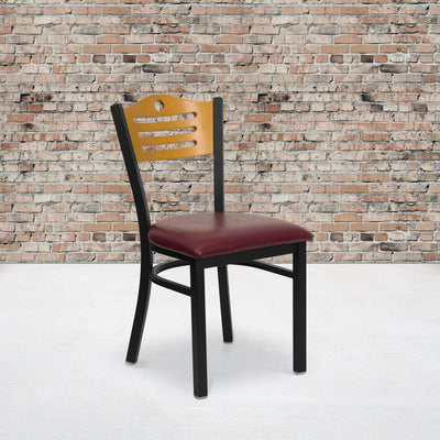 Slat Back Metal Restaurant Chair