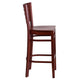 Mahogany Wood Seat/Mahogany Wood Frame |#| Slat Back Mahogany Wood Restaurant Barstool - Hospitality Seating