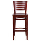 Mahogany Wood Seat/Mahogany Wood Frame |#| Slat Back Mahogany Wood Restaurant Barstool - Hospitality Seating