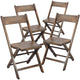 Slatted Wood Folding Wedding Chair - Event Chair - Antique Black, Set of 4