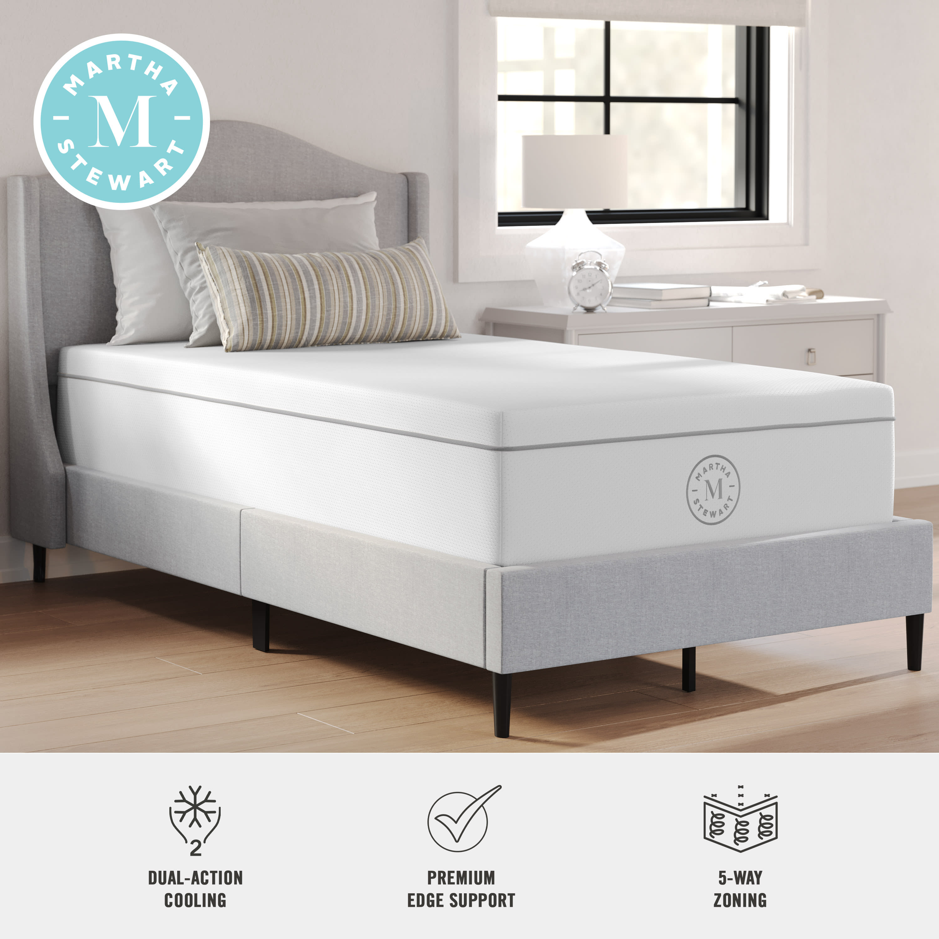 SleepComplete 12 Inch Firm Hybrid Pocket Spring and Foam Dual Action Cooling Mattress with Soft Breathable CoolWeave Jacquard Knitted Top