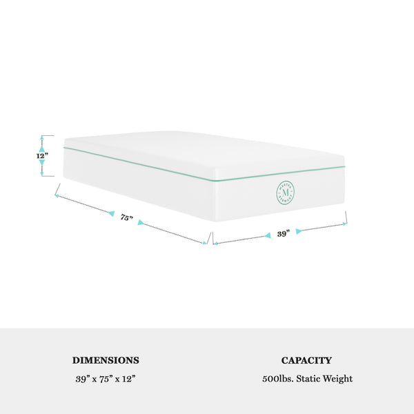 Twin |#| Premium Medium-Firm Dual-Action Cooling Memory Foam Mattress in a Box - Twin
