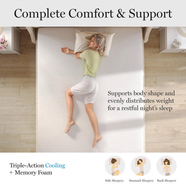 Queen |#| Premium Medium-Firm Dual-Action Cooling Memory Foam Mattress in a Box - Queen