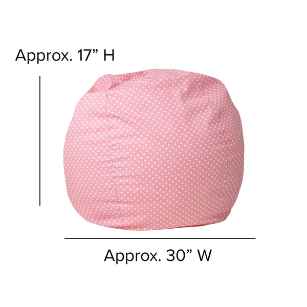 Light Pink Dot |#| Small Light Pink Dot Refillable Bean Bag Chair for Kids and Teens