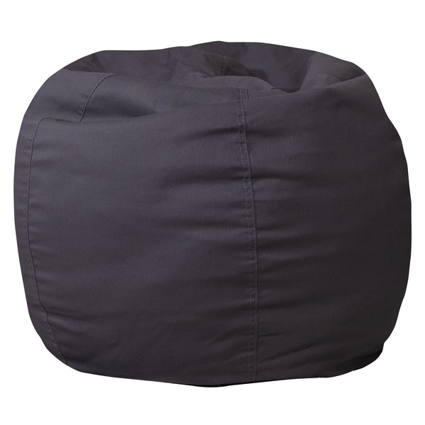 Gray |#| Small Solid Gray Refillable Bean Bag Chair for Kids and Teens