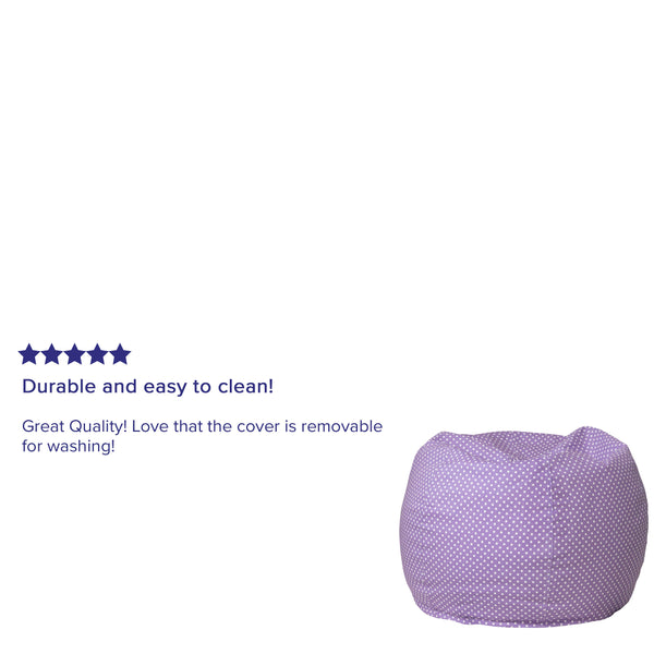 Lavender Dot |#| Small Lavender Dot Refillable Bean Bag Chair for Kids and Teens