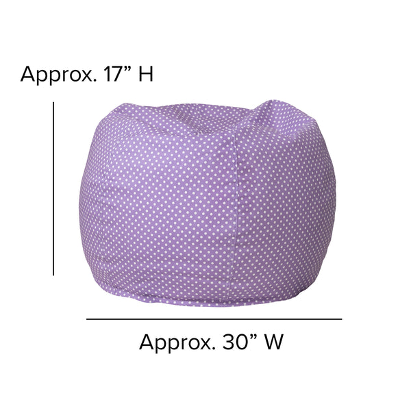 Lavender Dot |#| Small Lavender Dot Refillable Bean Bag Chair for Kids and Teens