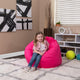 Hot Pink |#| Small Solid Hot Pink Refillable Bean Bag Chair for Kids and Teens