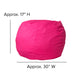 Hot Pink |#| Small Solid Hot Pink Refillable Bean Bag Chair for Kids and Teens