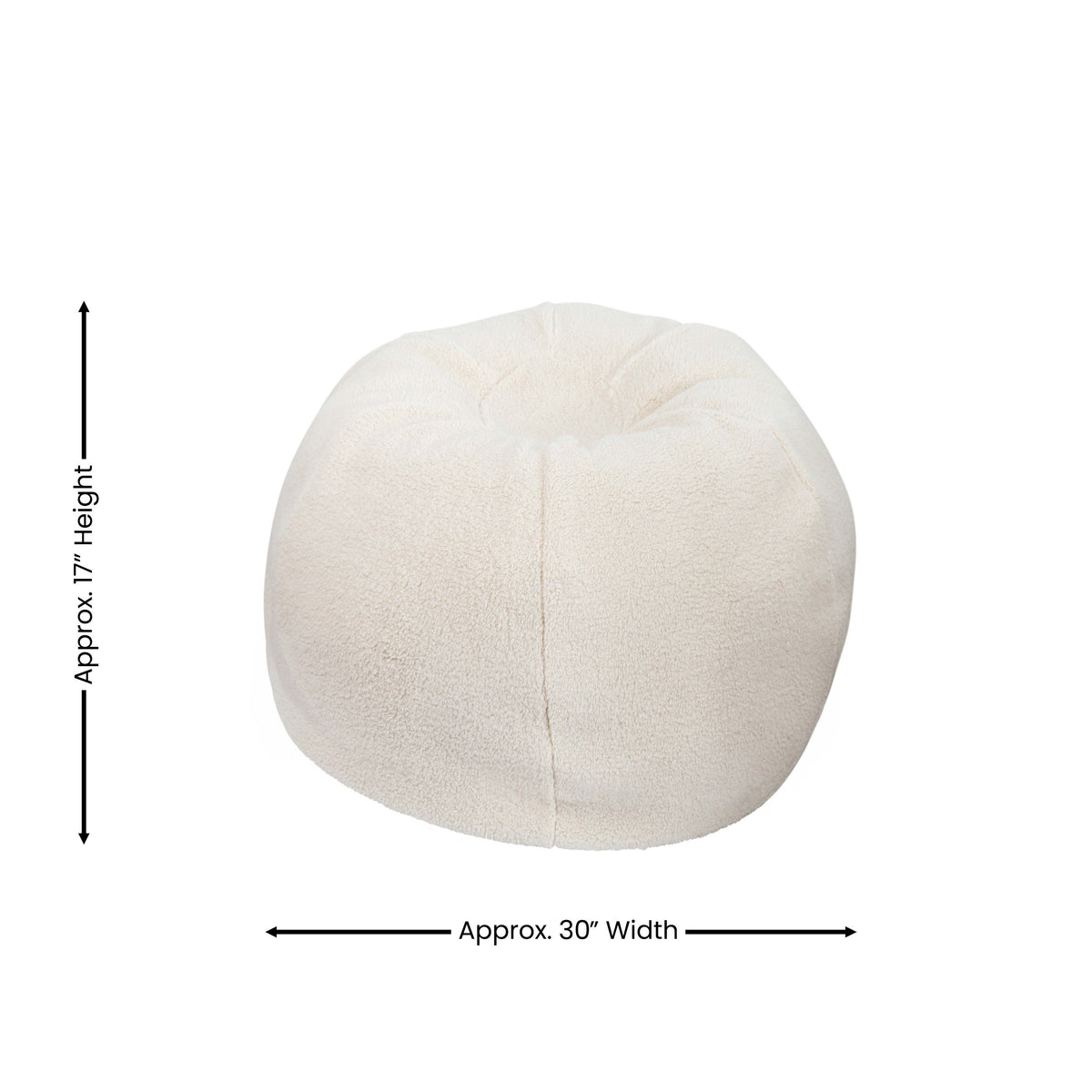 Natural Sherpa |#| Small Faux Sherpa Refillable Bean Bag Chair for Kids and Teens - Natural