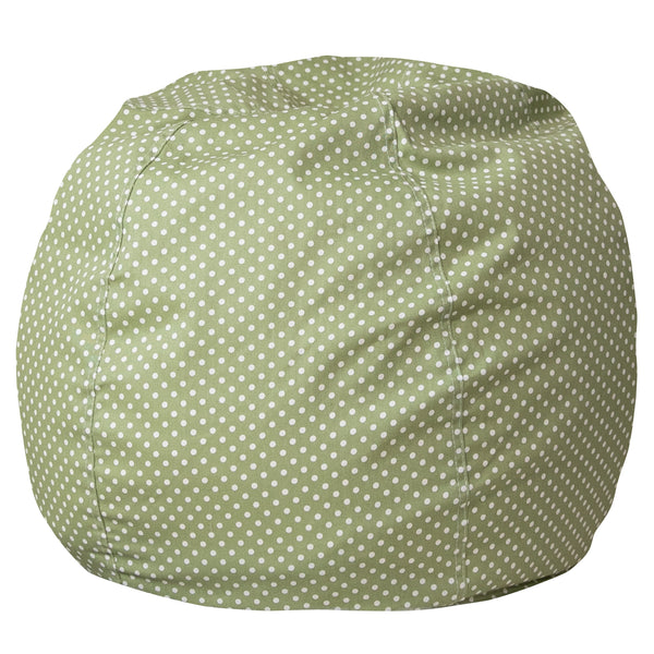 Green Dot |#| Small Green Dot Refillable Bean Bag Chair for Kids and Teens