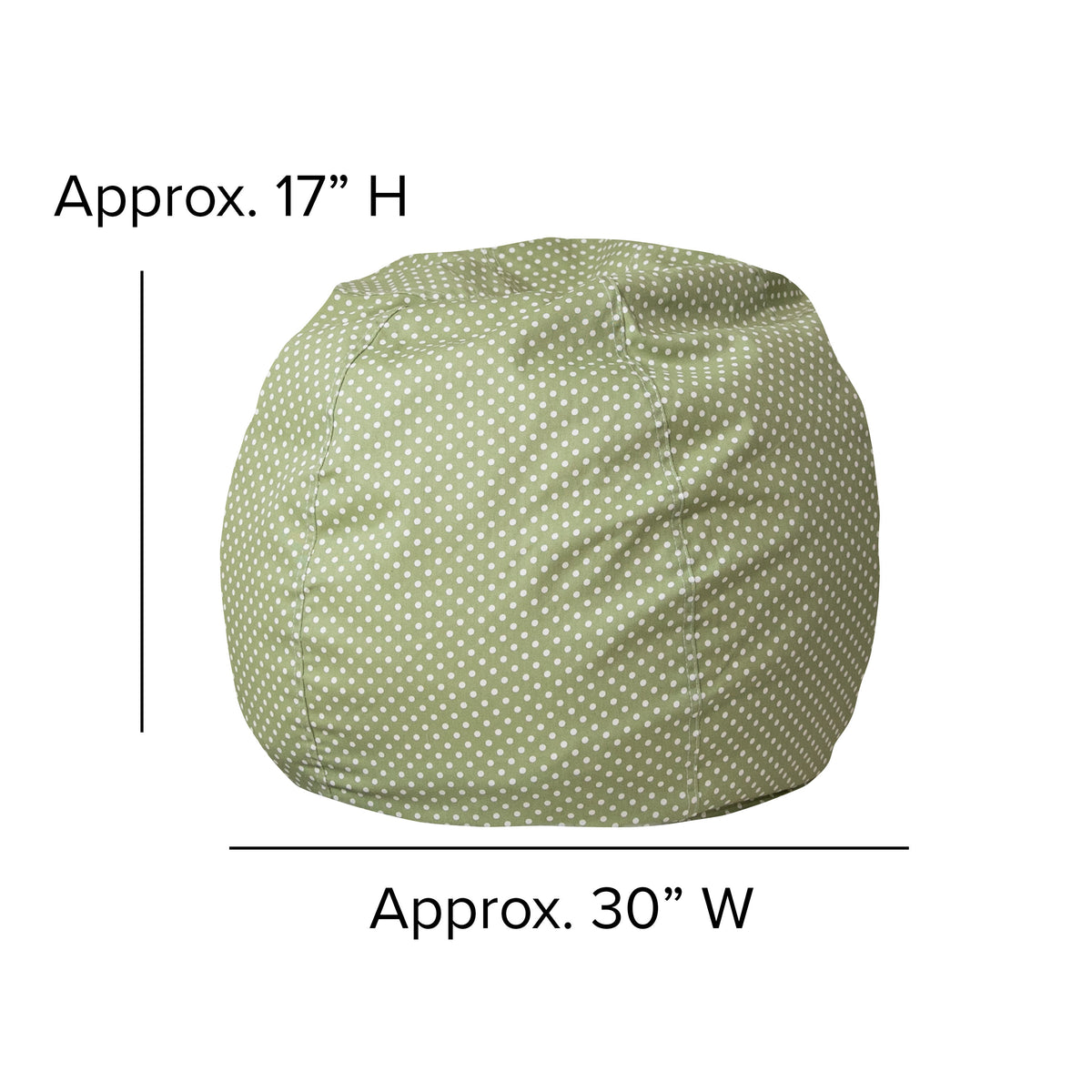 Green Dot |#| Small Green Dot Refillable Bean Bag Chair for Kids and Teens