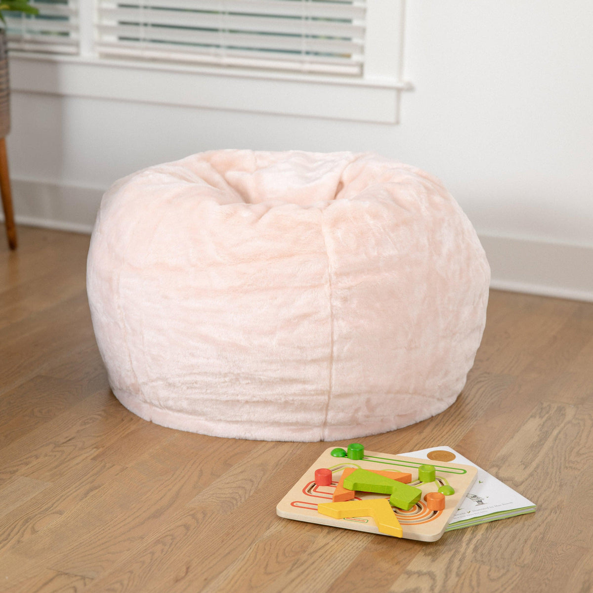 Blush Furry |#| Small Blush Furry Refillable Bean Bag Chair for Kids and Teens