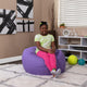 Purple |#| Small Solid Purple Refillable Bean Bag Chair for Kids and Teens