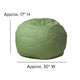 Green |#| Small Solid Green Refillable Bean Bag Chair for Kids and Teens