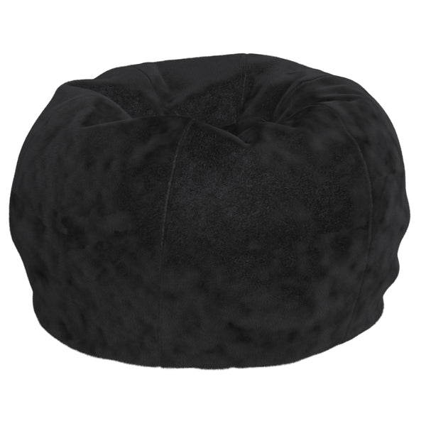 Black Furry |#| Small Black Furry Refillable Bean Bag Chair for Kids and Teens