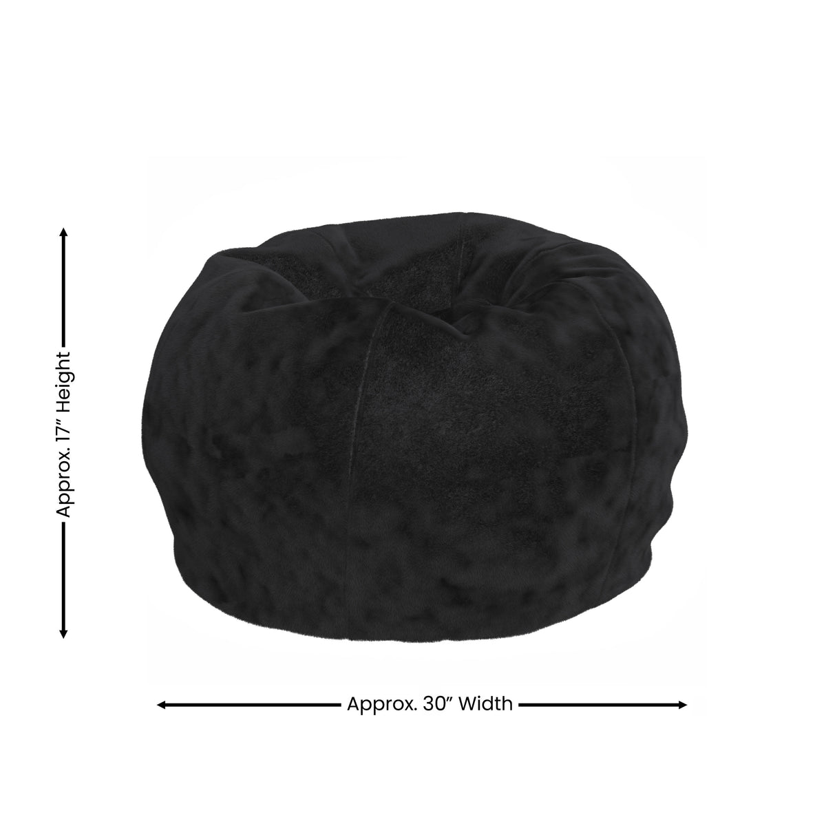 Black Furry |#| Small Black Furry Refillable Bean Bag Chair for Kids and Teens