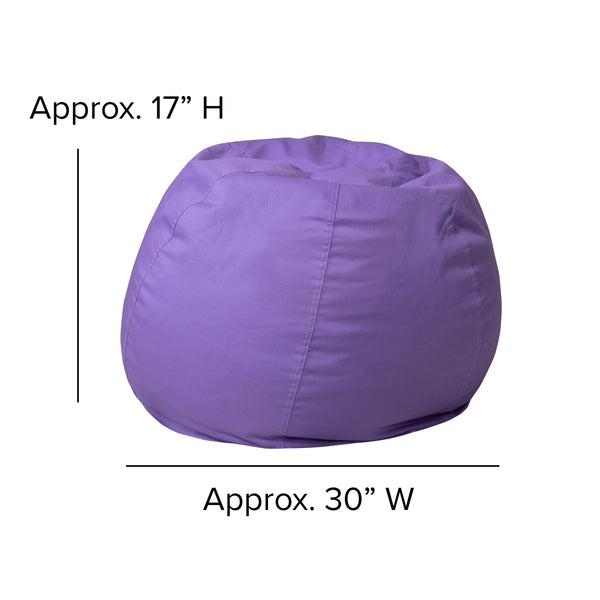 Purple |#| Small Solid Purple Refillable Bean Bag Chair for Kids and Teens