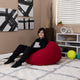 Red |#| Small Solid Red Refillable Bean Bag Chair for Kids and Teens