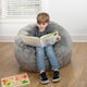 Gray Furry |#| Small Gray Furry Refillable Bean Bag Chair for Kids and Teens