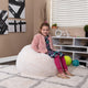 White Furry |#| Small White Furry Refillable Bean Bag Chair for Kids and Teens
