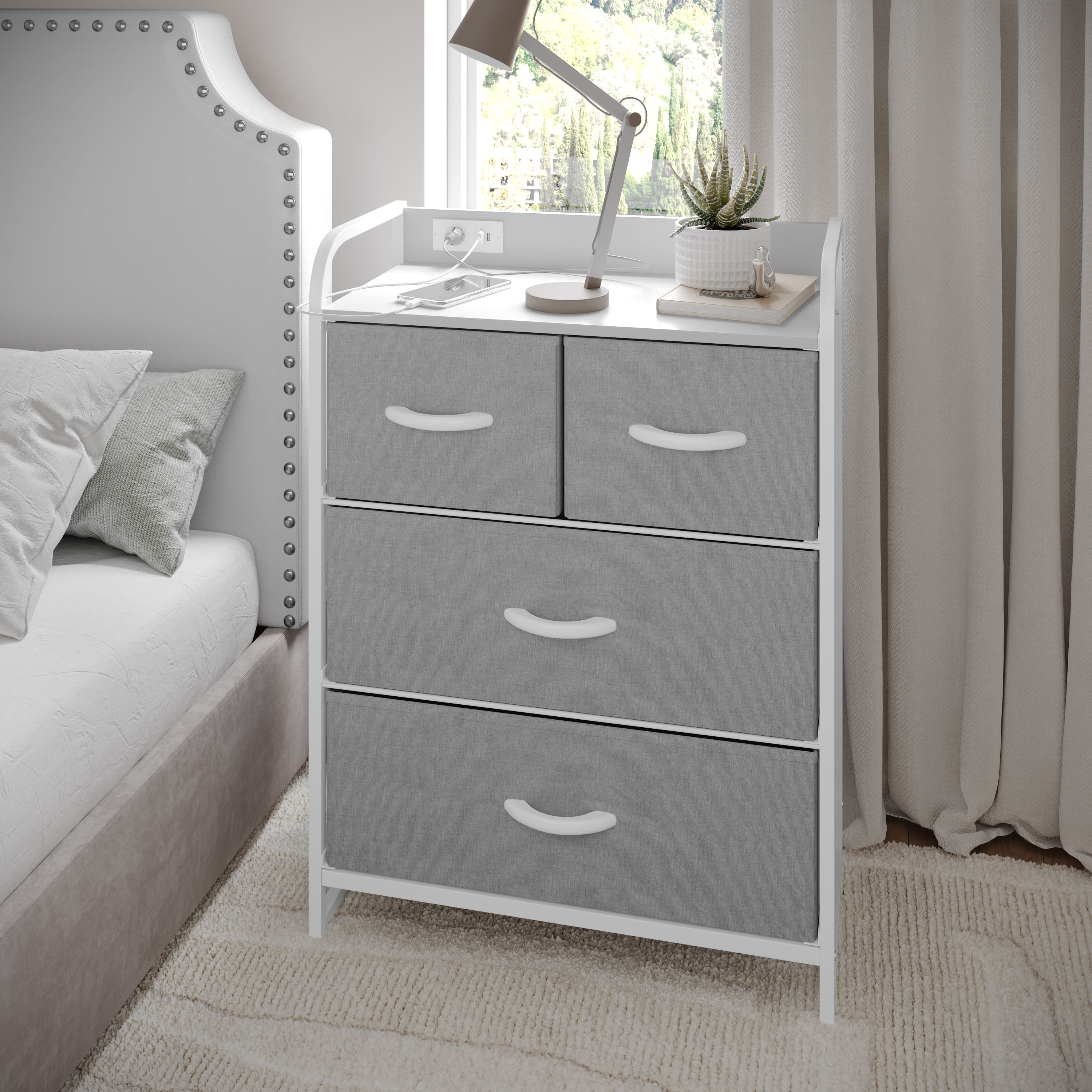 4 Drawer Nightstand WX-5L604-W- – BizChair