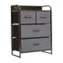 Sodano 4 Drawer Nightstand with Charging Station, 2 USB Ports and 1 Outlet, Metal Frame, Engineered Wood Top, Drawers and Handles