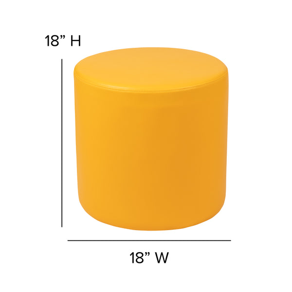 Yellow |#| 18inchH Soft Seating Flexible Circle for Classrooms and Common Spaces - Yellow